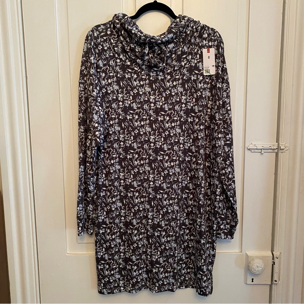✨izod watercolor florals long sleeve cowl neck tunic sweater✨